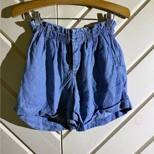 Rails Blue Chambray High-Waist Paperbag Shorts